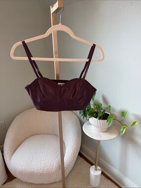 Women's Plum Faux Leather Bustier Top